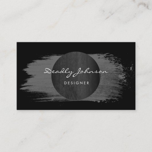 Moderne zwarte Waterverf Abstracte elegant Visitekaartje (Voorkant)