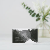 Moderne zwarte Waterverf elegante artiest Visitekaartje (Staand voorkant)