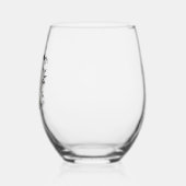 Moderne zwarte Waterverf Floral Monogram Faux Gold Wijnglas Zonder Voet (Links)