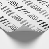 Moderne zwarte waterverf origineel geometrisch pat cadeaupapier (Hoek)