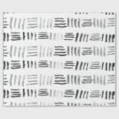 Moderne zwarte waterverf origineel geometrisch pat cadeaupapier (Vlak)