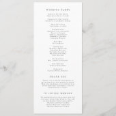 Moderne zwarte Waterverf Rozen Bloemenbruiloft Programmakaart (Achterkant)