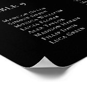 Moderne zwarte-weduwenkaart gastnamen poster (Hoek)