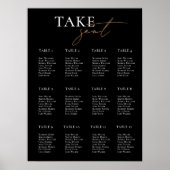 Moderne zwarte-weduwenkaart gastnamen poster (Voorkant)