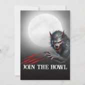 Moderne Zwarte Weerwolf Elk Leeftijd Verjaardagsfe Kaart (Achterkant)