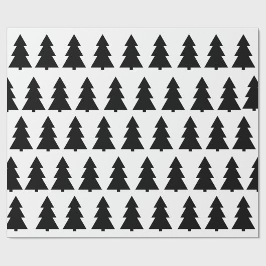 Moderne zwarte winterkerstmis cadeaupapier (Vlak)