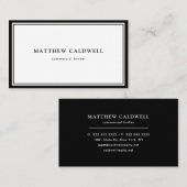 Moderne zwarte witachtige, minimale echte Estate b Visitekaartje (Voorkant / Achterkant)