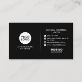 Moderne Zwarte & Witte Aangepaste Logo & Sociale B Visitekaartje (Voorkant)