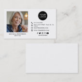 Moderne Zwarte & Witte Aangepaste Logo, Sociale Me Visitekaartje (Voorkant / Achterkant)