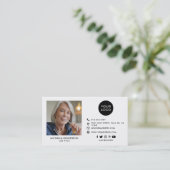 Moderne Zwarte & Witte Aangepaste Logo, Sociale Me Visitekaartje (Staand voorkant)