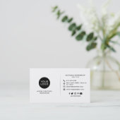 Moderne Zwarte & Witte Aangepaste Logo's, Foto's & Visitekaartje (Staand voorkant)