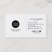 Moderne Zwarte & Witte Aangepaste Logo's, Foto's & Visitekaartje (Voorkant)