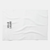 Moderne zwarte witte aangepaste monogram theedoek (Horizontaal)