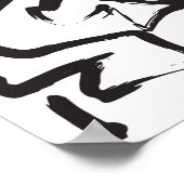 Moderne zwarte witte Abstracte graffiti-penseelstr Poster (Hoek)