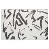Moderne zwarte witte Abstracte graffiti-penseelstr Stof (Fat Quarter)