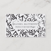 Moderne zwarte witte Abstracte graffiti-penseelstr Visitekaartje (Voorkant)