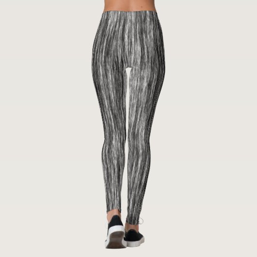Moderne zwarte witte abstracte grafische patroonaf leggings (Achterkant)