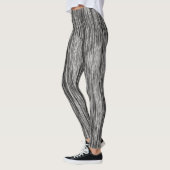 Moderne zwarte witte abstracte grafische patroonaf leggings (Links)