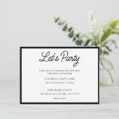 Moderne zwarte & witte Bat Mitzvah-feestuitnodigin Kaart (Staand voorkant)