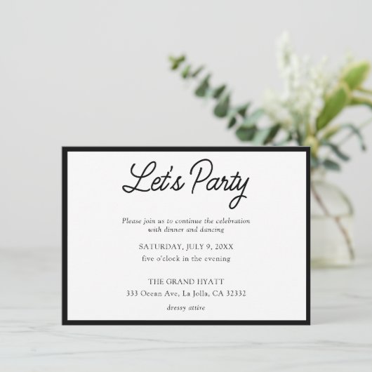 Moderne zwarte & witte Bat Mitzvah-feestuitnodigin Kaart (Staand voorkant)