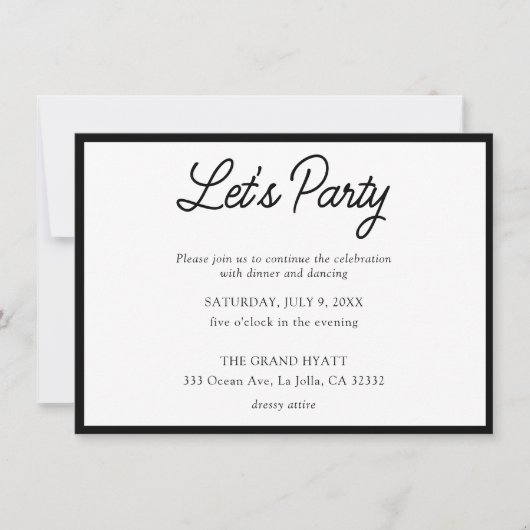 Moderne zwarte & witte Bat Mitzvah-feestuitnodigin Kaart (Voorkant)