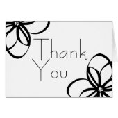 Moderne Zwarte + Witte Bloemen dankt u 4.25x5.5 (Voorkant Horizontaal)