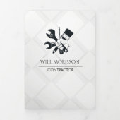Moderne Zwarte & Witte Blok Bouw Constructie Drieluik Kaart (Cover)