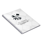 Moderne Zwarte & Witte Blok Bouw Constructie Notitieboek (Rechterzijde)