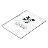 Moderne Zwarte & Witte Blok Bouw Constructie Notitieboek (Linkerzijde)