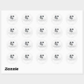 Moderne Zwarte & Witte Blok Bouw Constructie Ronde Sticker (Vel)