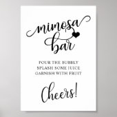Moderne Zwarte Witte Bruidsdouche Feest MIMOSA BAR Poster (Voorkant)