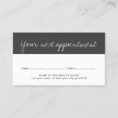 Moderne zwarte witte bruine Benoemingskaart (Elega Afsprakenkaartje (Voorkant)