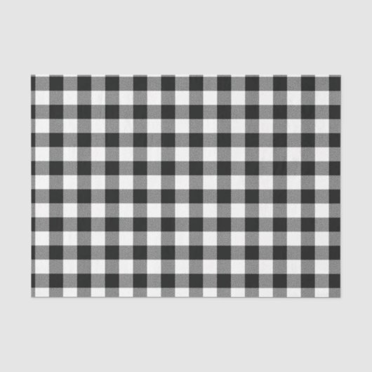 Moderne Zwarte Witte Buffalo Checks Tissuepapier (Voorkant)