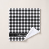 Moderne zwarte & witte buffelcontroletenfamilie bad handdoek (Wasdoekje)