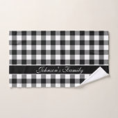 Moderne zwarte & witte buffelcontroletenfamilie bad handdoek (Handdoek)