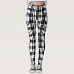 Moderne zwarte witte buffelplaid patterned leggings<br><div class="desc">Moderne zwart-witte buffels plaid pattereerde Leggings.</div>