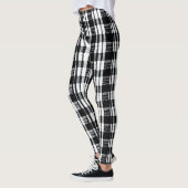 Moderne zwarte witte buffelplaid patterned leggings (Links)