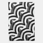 moderne zwarte/witte chevrons theedoek (Verticaal)