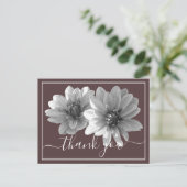 Moderne Zwarte & Witte Dahlia Botanisch Briefkaart (Staand voorkant)
