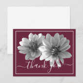 Moderne Zwarte & Witte Dahlia Botanische Briefkaart (Voorkant / Achterkant)