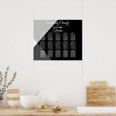 Moderne zwarte witte driehoekige tabel met zitplaa poster (Keuken)