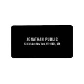 Moderne zwarte witte, eenvoudige Sjabloon Etiket (Voorkant)