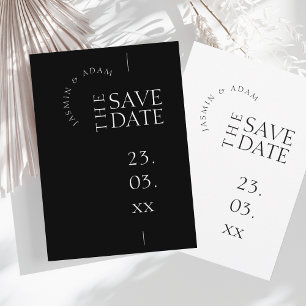 Moderne Zwarte Witte Eenvoudige Typografie Huwelij Save The Date