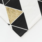 Moderne zwarte, witte en Faux Gold-driehoeken Fleece Deken (Hoek)