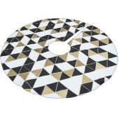 Moderne zwarte, witte en Faux Gold-driehoeken Kerstboom Rok (Gekanteld)