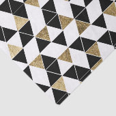 Moderne zwarte, witte en Faux Gold-driehoeken Tissuepapier (Detail)