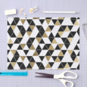 Moderne zwarte, witte en Faux Gold-driehoeken Tissuepapier (Craft)