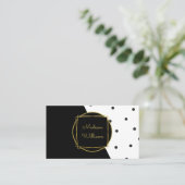 Moderne zwarte witte en gouden kleurenblokpunten visitekaartje (Staand voorkant)