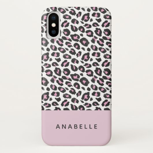 Moderne zwarte, witte en perziksplaat Case-Mate iPhone case (Achterkant)