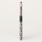 Moderne zwarte, witte en roze dierenluipaardprint Case-Mate iPhone case (Achterkant/links)